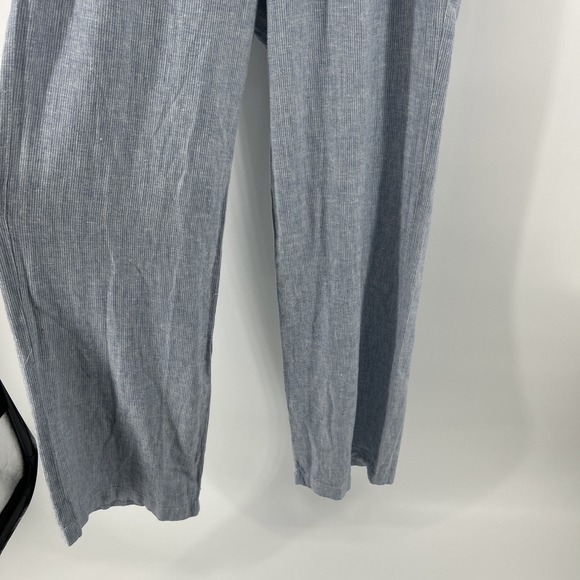 NWT Old Navy Linen Pants Women's Medium Blue & White Casual Comfy Wide Legs NEW - Picture 3 of 15